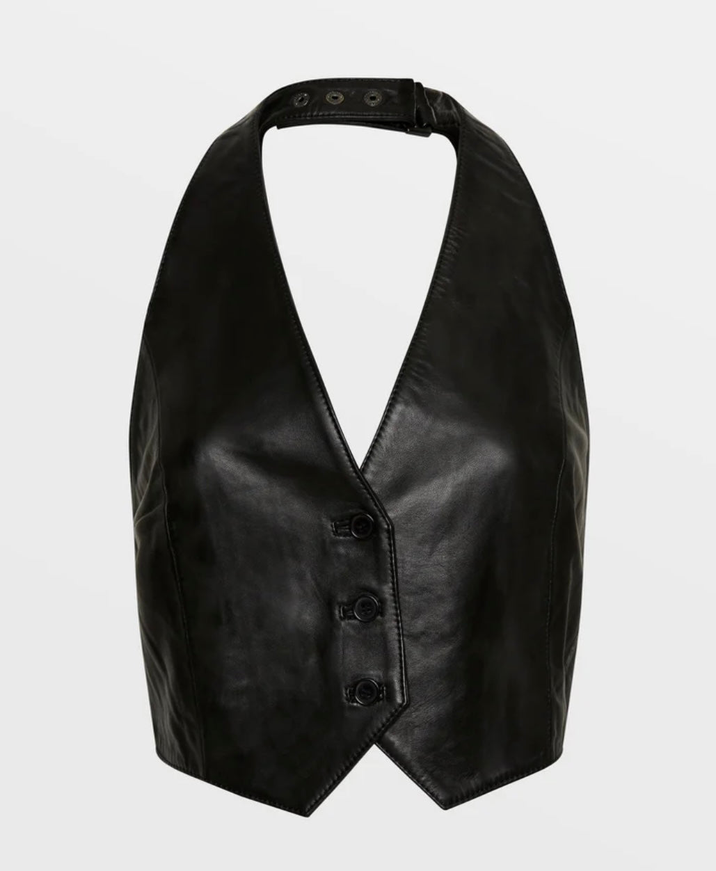 Ksubi-Brazen Leather Waistcoat Black